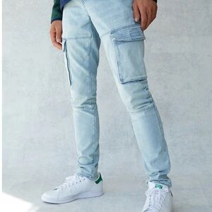 Pacsun light wash cargo jeans